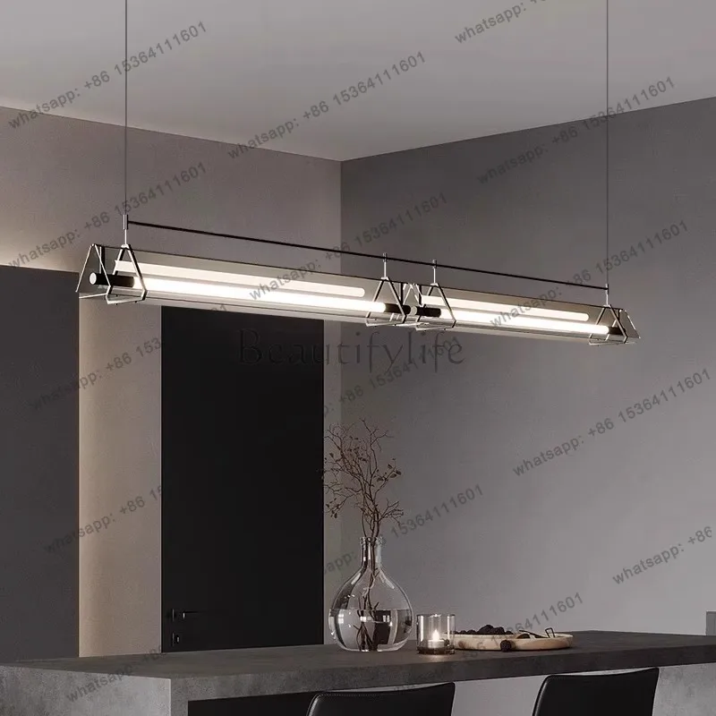 Cross-border modern minimalist Italian cafe bar minimalist one-word long luminous object