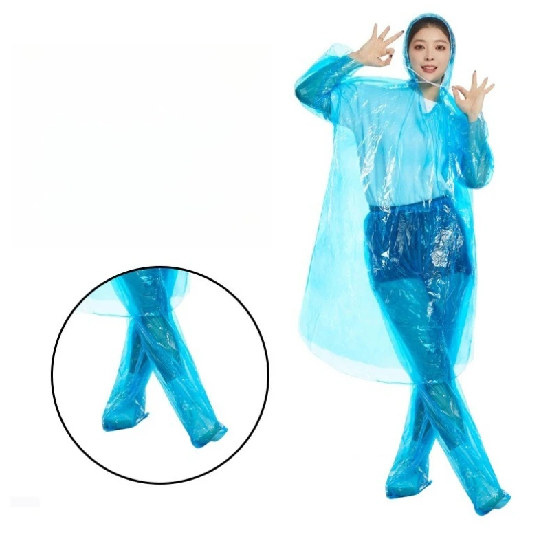 Einweg-Regenmantel, langer, regensicherer Ganzkörper-Regenmantel und Regenhose für Erwachsene
