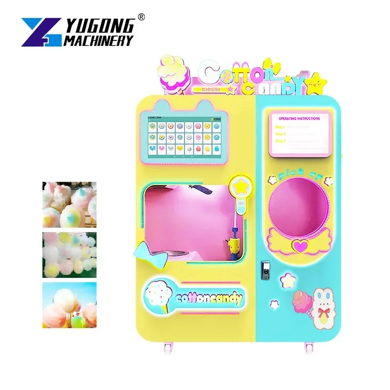 Most Popular Children Kid  Full Automatic Cotton Candy Vending Machine 7/24 Commercial Electric