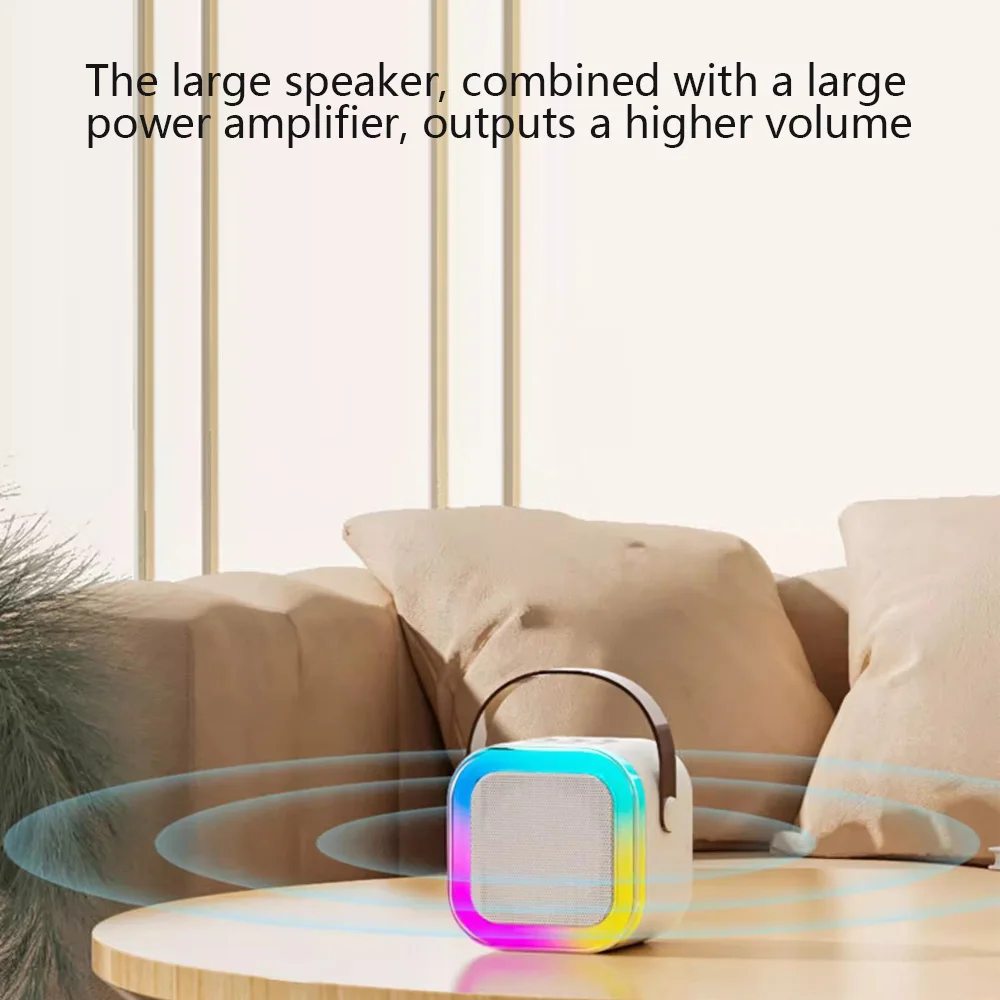 K12 بلوتوث آلة الكاريوكي المحمولة 5.3 PA نظام مكبر الصوت مع 2 ميكروفونات لاسلكية المنزل الأسرة الغناء هدايا الأطفال