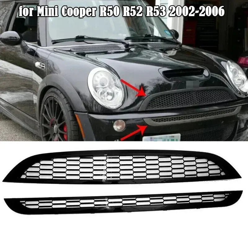 

Car Front Bumper Grill Honeycomb Mesh Grille Racing Radiator Grille for Mini Cooper R50 R52 R53 2002-2006