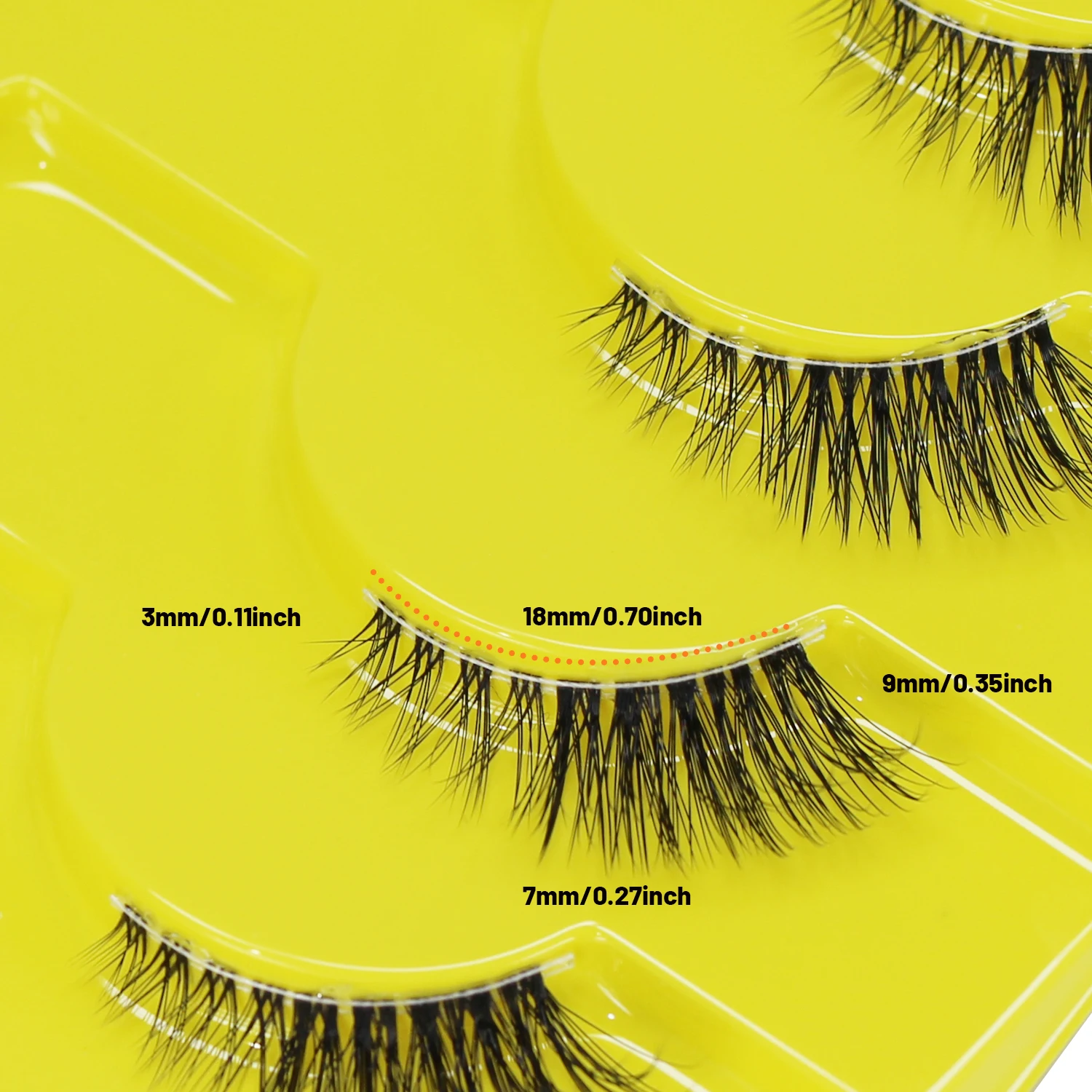 Halbwimpern, natürlicher Look, 10 Paar, dünne Katzenaugenwimpern, 18 mm, flauschige falsche Wimpern mit transparentem Band, kurze Halbwimpern