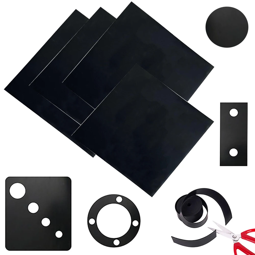 1-4Pcs Neoprene Rubber Sheet Solids Non-Slip Waterproof Mat for DIY Gasket Sealing Cushion Floor Protection Craft