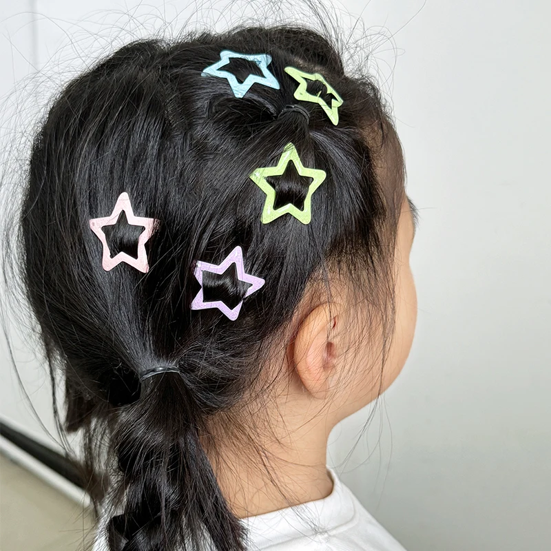 10Pcs/card Girls Cute Colorful Waterdrop Shape Hairpins Sweet Hair Clips Kids Barrettes Slid Clip Fashion Hair Accessories 2025