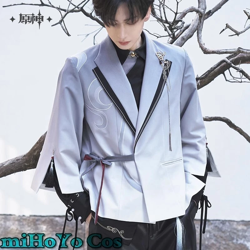 

[Genuine] Game Genshin Impact Shenhe Theme Impression Series Casual Jacket Cosplay 3D Brooch Accessories Anime Cartoon Costume