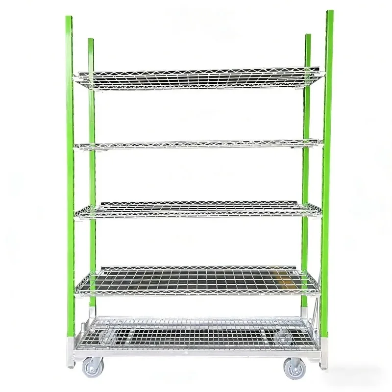 Detachable Danish Flower Warehouse Garden Rolling Plant Cart Greenhouse