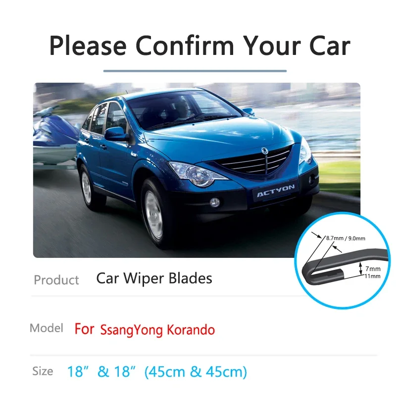 Escobillas de limpiaparabrisas delanteras para SsangYong Korando 1996 ~ 2006, accesorios para coche, 1997, 1998, 1999, 2000