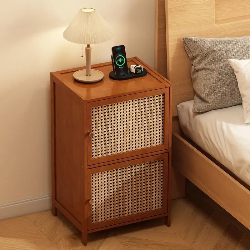 

Modern Multi-layer Bookcase with Door Storage Rack Storage Cabinet Living Room Display Cabinet Bedside Table Nightstand