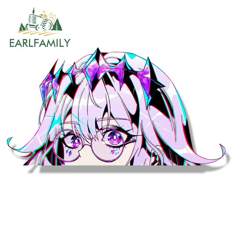 EARLFAMILY Koseki Bijou Fanart Car Sticker Hololive Waifu Hot Decal JDM Streetwear Punk Girl Graffiti Cartoon Peek Stickers view 5