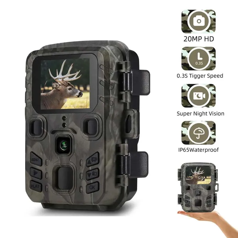 

Mini301 Trail Camera ночное видение Охота движение 1080P 20 МП IP65 водонепроницаемая наружная камера для природы с IR светодиодный диапазон до 65 футов