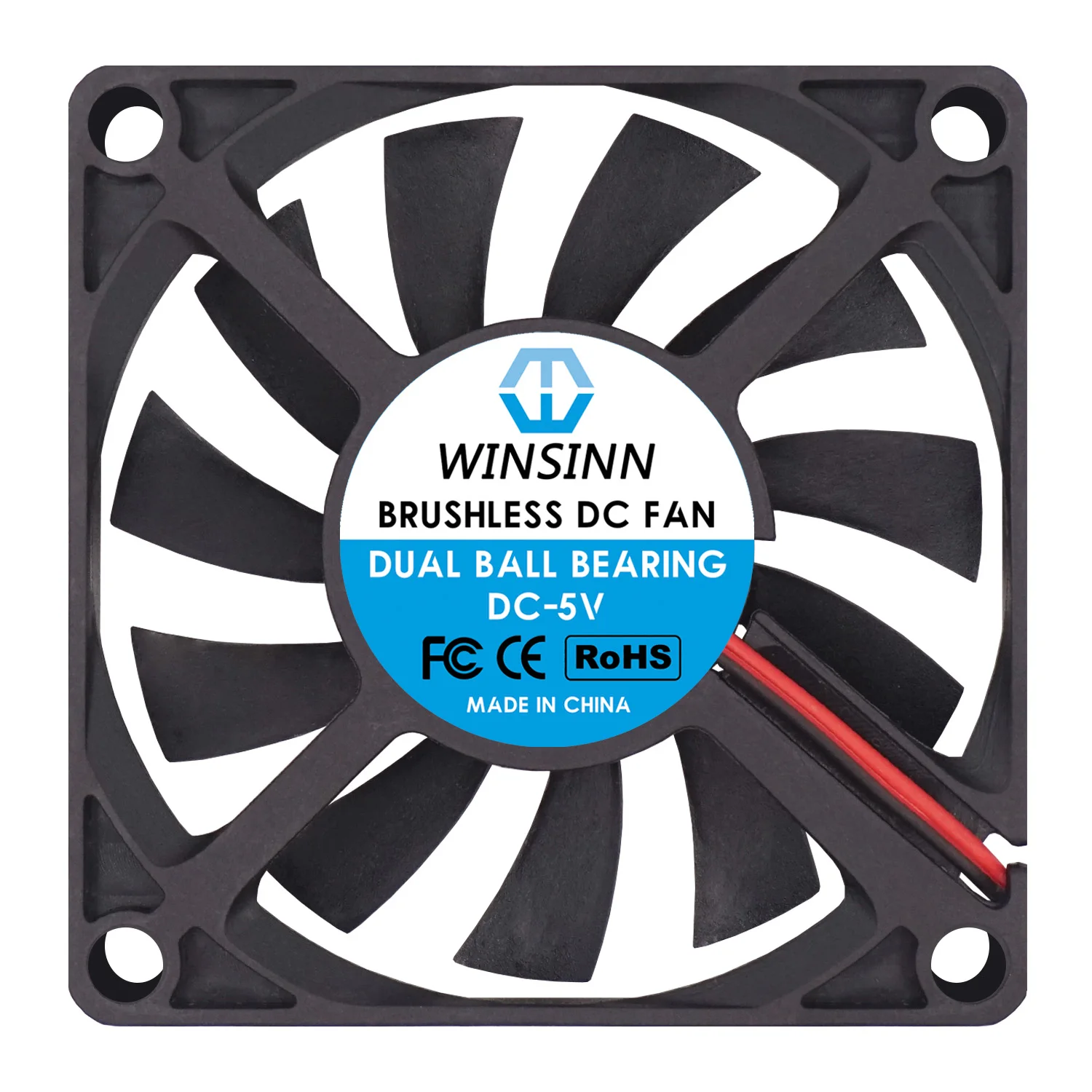 WINSINN 7010 70mm wentylator DC 5V 12V 24V tuleja/podwójne łożysko kulkowe chłodzenie bezszczotkowe 70x10mm 2PIN