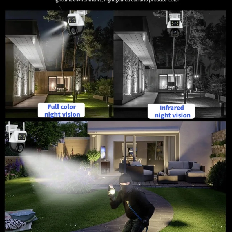 8MP 4K PTZ WIFI security camera Dual Lens Dual Screen AI Human Detection Wireless Outdoor CCTV HD IPC Surveillance Camera ICSEE