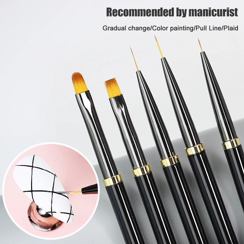 3/5PCS Double Head Nail Art Brush Set Painting Flower Lines Nail French UV LED Gel Polish Design Dot Painting Nail Art Maincure