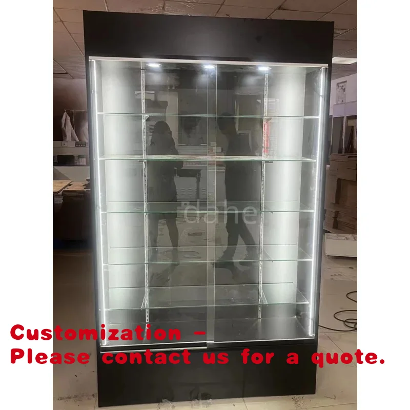 

Customize.Custom Wall Display Cabinet with Led Lighting Lockable Wooden Display Glass Show Cases Retail Store