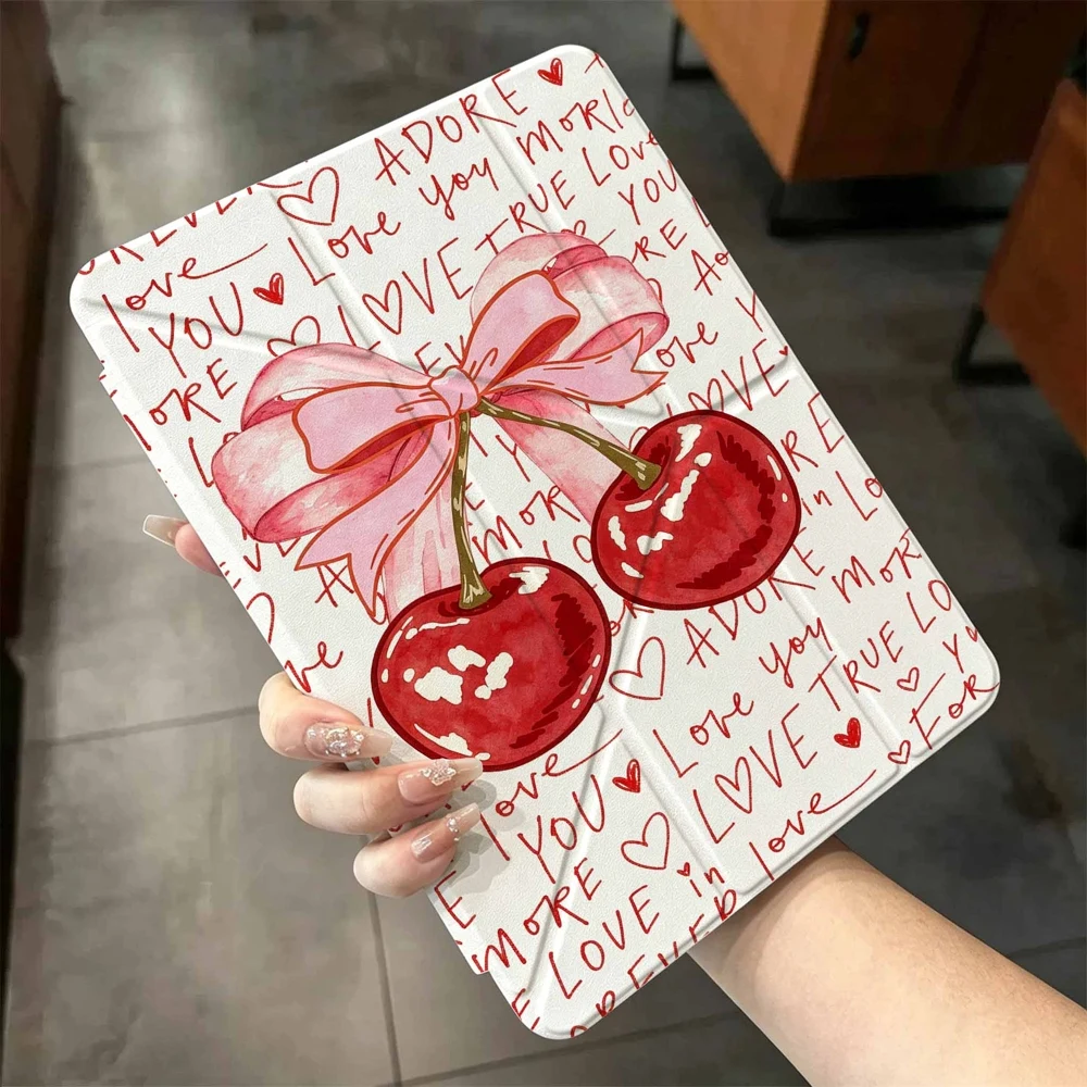 Hot Sale Cherry Love For Samsung Galaxy Tab A8 A9 A11 S6 S7 S8 S9 S10 FE Plus Lite Protective With Pen Slot Tablet Case