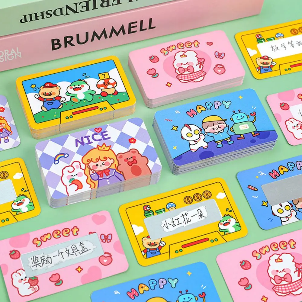 

Game Party Favor School Cardboard Blessing Scratch-off Cards Reward Punch Cards Encourage Praise Stickers Reward Scratch Cards
