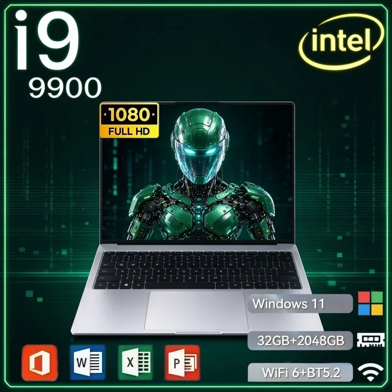 Ultra Slim 14.1 Inch Laptop Intel Core I9 9900 Windows 11 32GB RAM 2TB SSD Notebook Lightweight PC For Business Gaming Daily Use