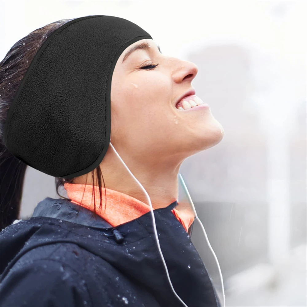 Cache-oreilles doubles pour hommes et femmes, 1 pièce, avec Protection chaude du Ski du front, bandeau Velcro, hiver