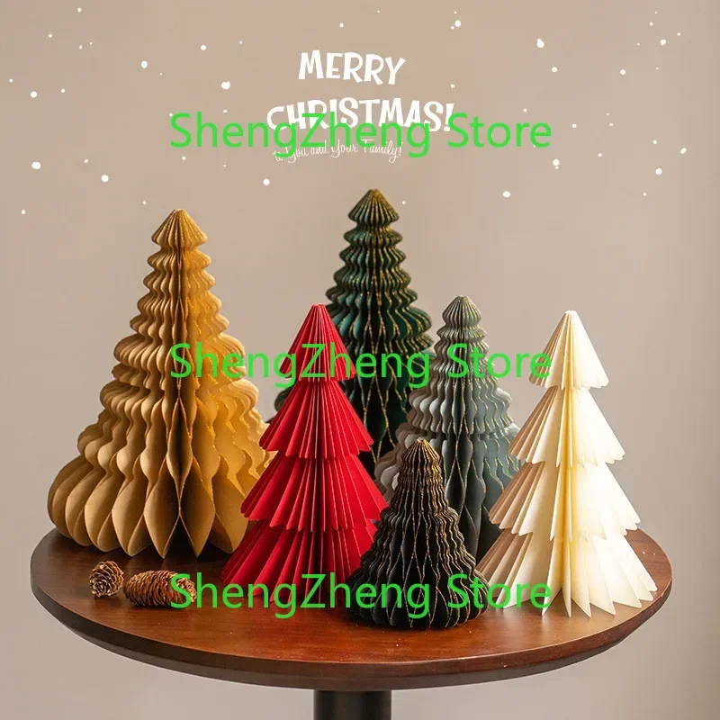 2Pcs Honeycomb Paper Tree Foldable Desktop Decoration Origami Creative Ornaments