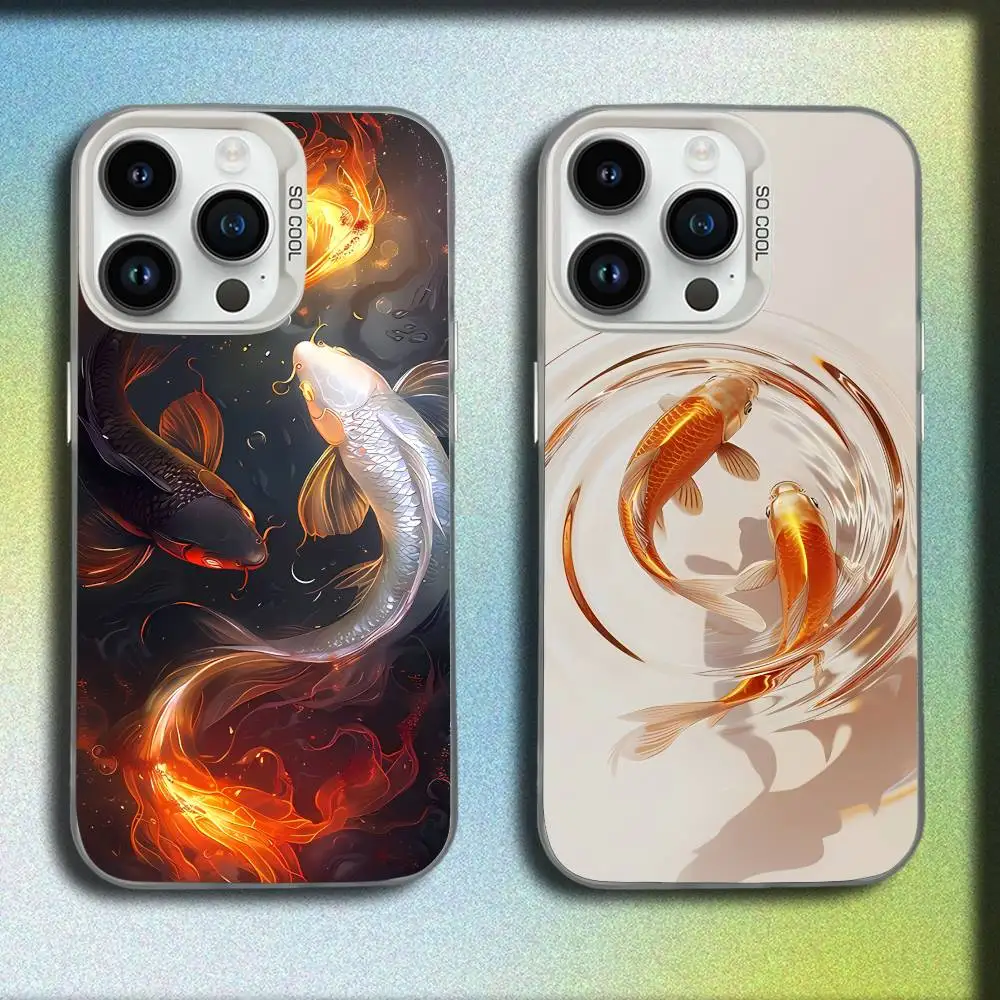 حافظة هاتف K-Koi G-Goldfish لهاتف iPhone 17,16,15,14,13,12,11,Pro,Max,Plus,E,SE4,Air,Mini White IMD Box