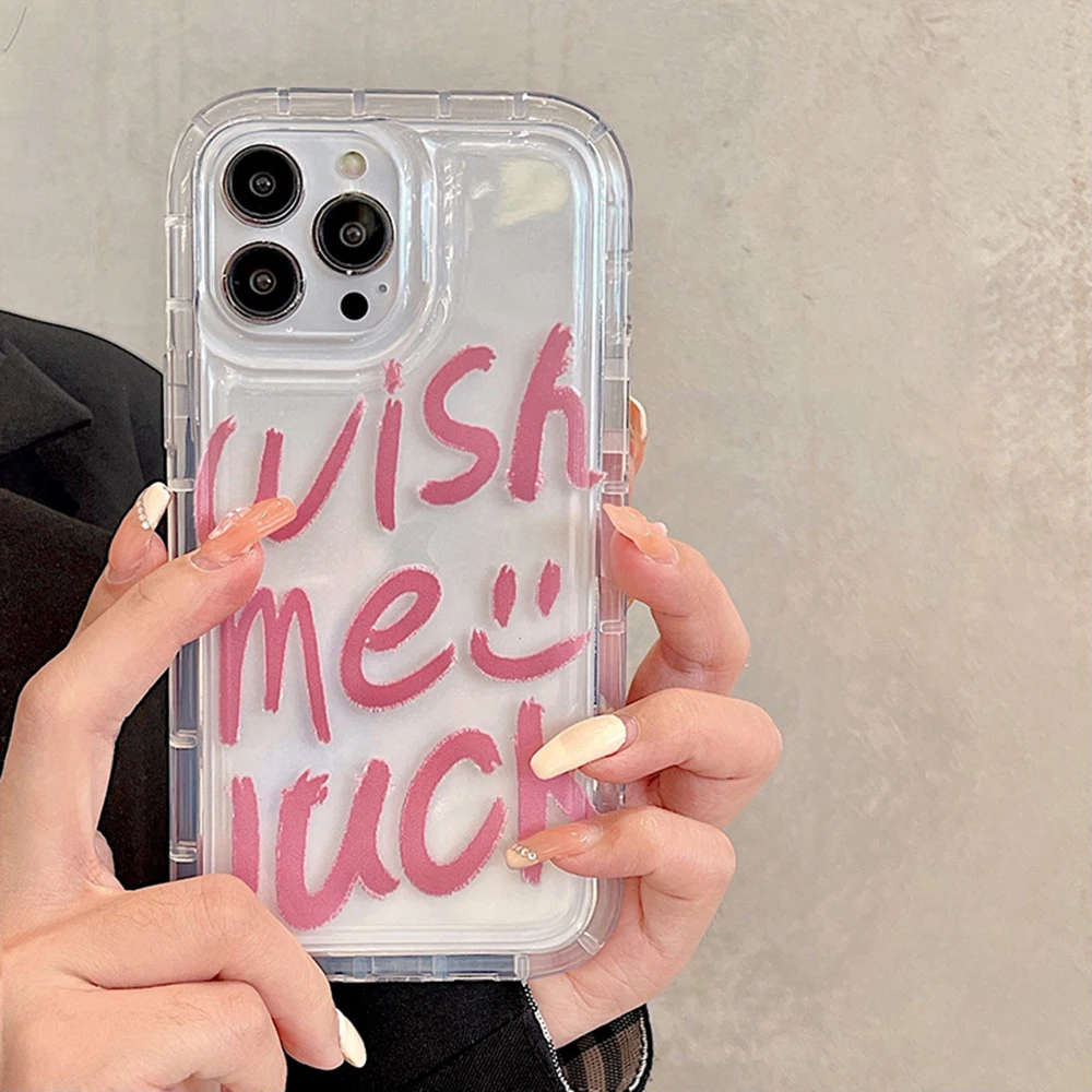 Wish Me Luck Silicon Case For iPhone 11 15 12 13 14 Pro Max XR 15promax 14promax 13promax Transparent Soft Phone Fundas Cover