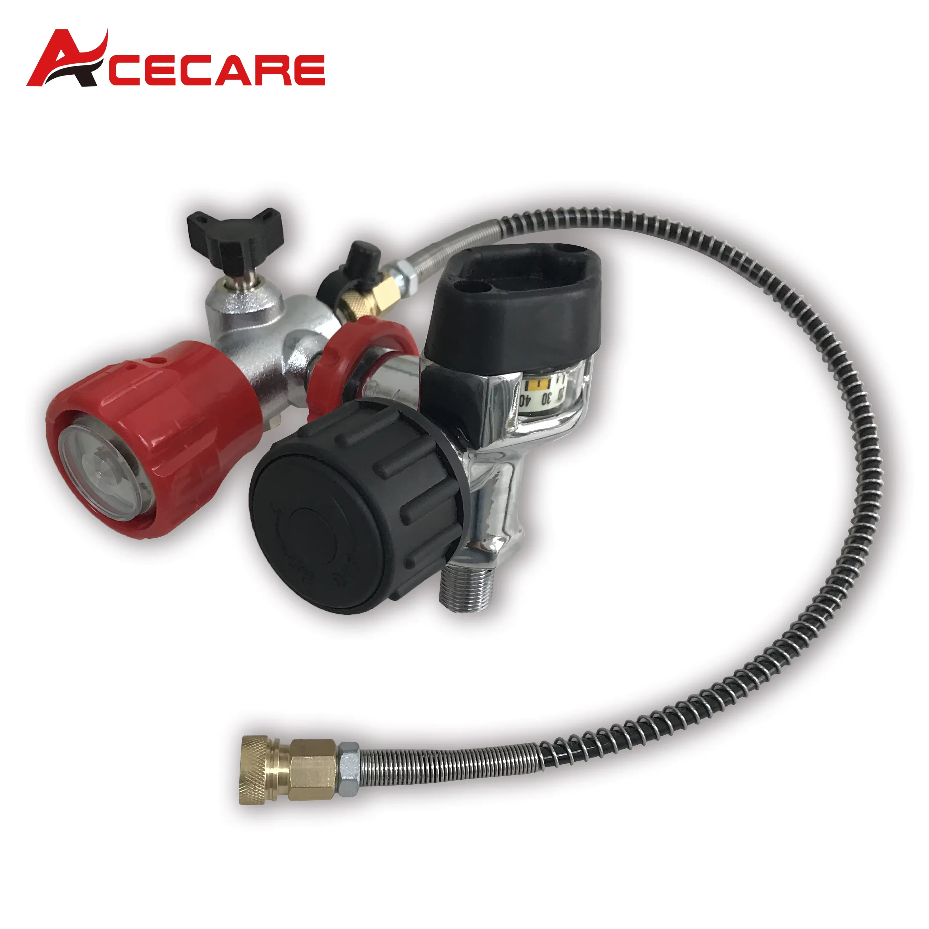 Acecare Gauge Scuba Tank Valve Filing Station for Tank Refilling 30Mpa 300Bar 4500Psi