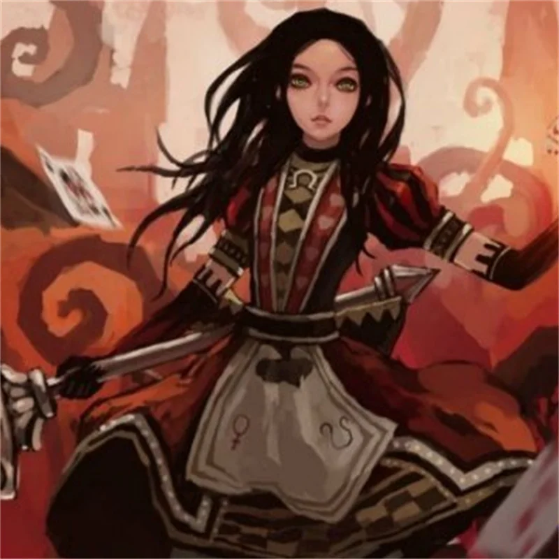 

Game Alice Cosplay Costume Madness Red Lolita Dress Halloween Carnival Party Stage Performance Outfits