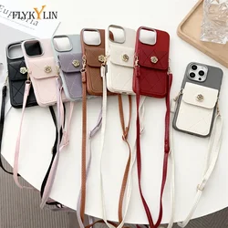 Luxury Crossbody Leather Cover For Samsung Galaxy A14 A24 A34 A54 A15 A25 A35 A55 5G 4G Lanyard Pocket Wallet Phone Case