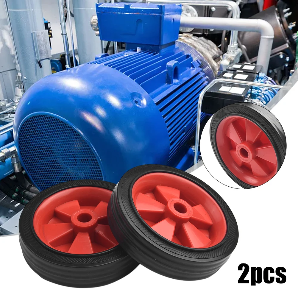 2PCS 5/6 Inch Air Compressor Wheel Replacement Shock Absorbing Non-Slip Casters Silent Rolling Accessories With Mounting Screws