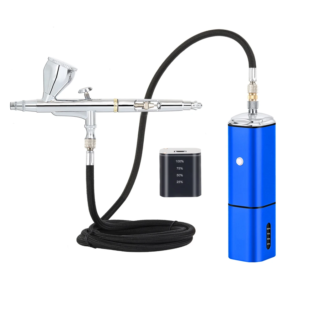 Protable Rechargeable Cordless Airbrush Mini Compressor Spray Paint Type C USB 0.3mm Needles Replace battery Pneumatic Tool