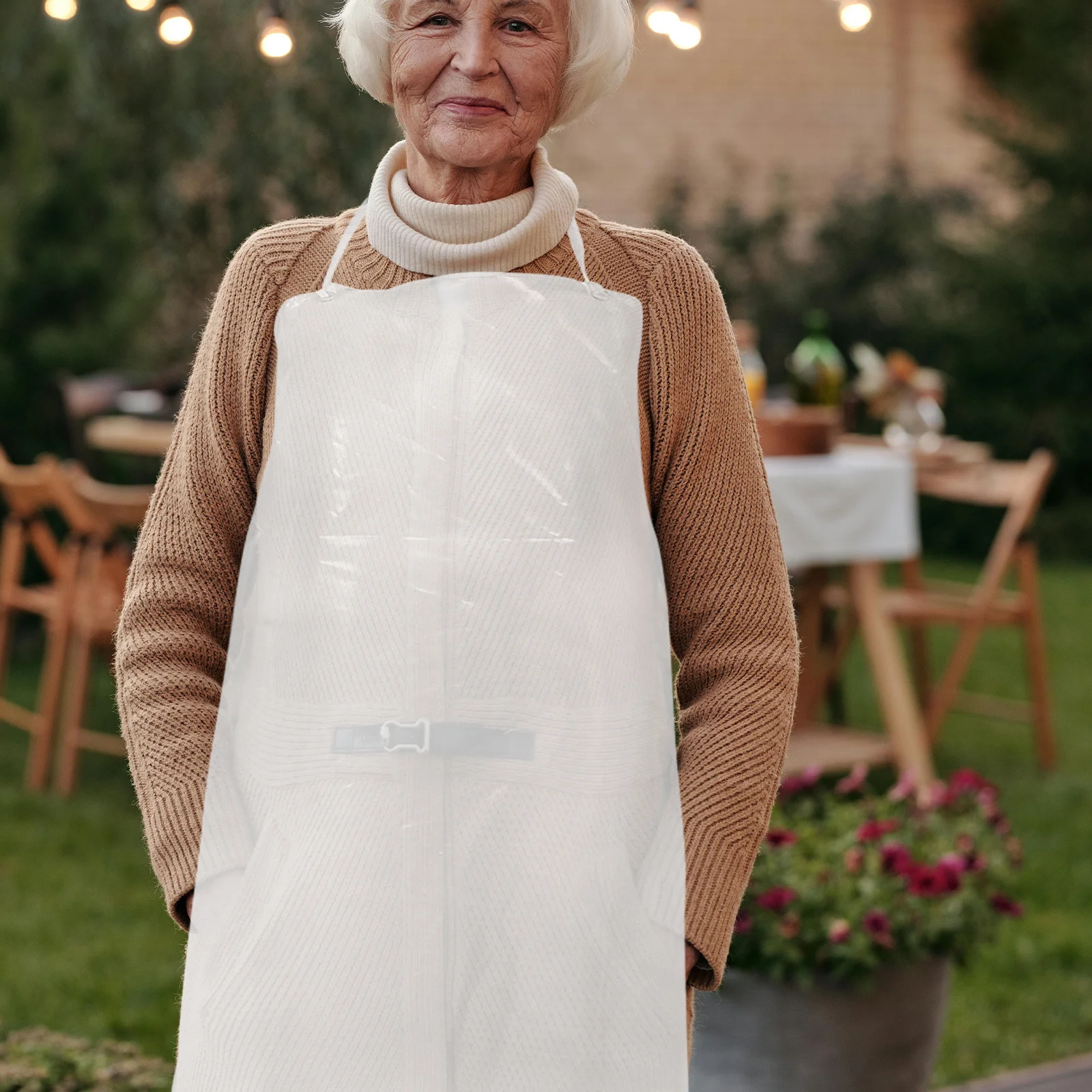 

Waterproof Apron Adjustable Kitchen Cooking Bbq Protective Apron Waterproof Long Pocket Design Easy Clean