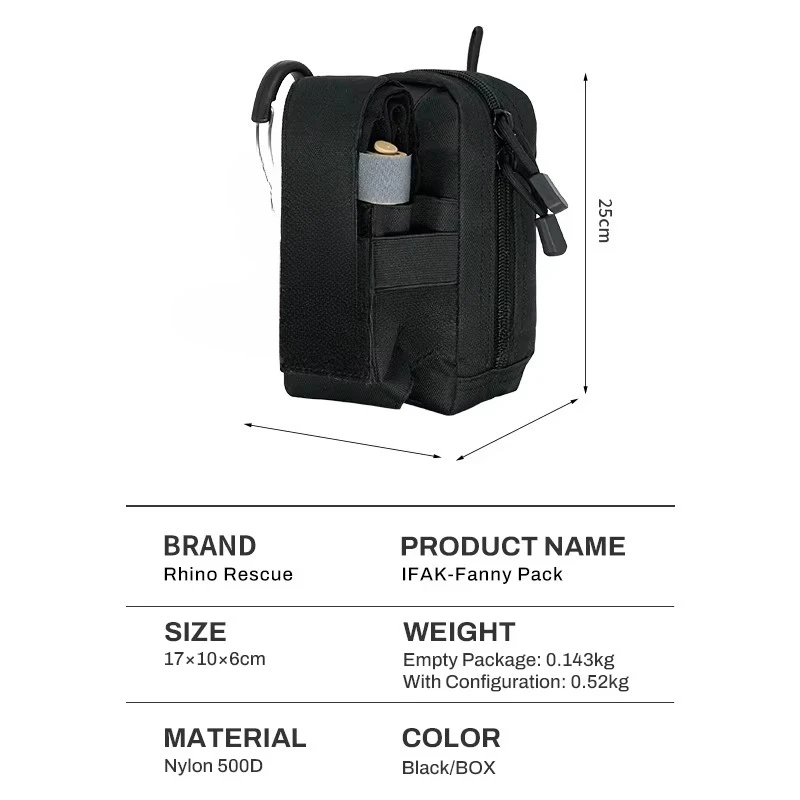 حقيبة الإنقاذ التكتيكية الصغيرة Ifak Molle EMT القتالية الطبية في الهواء الطلق مجموعة الصدمات في حالات الطوارئ #4