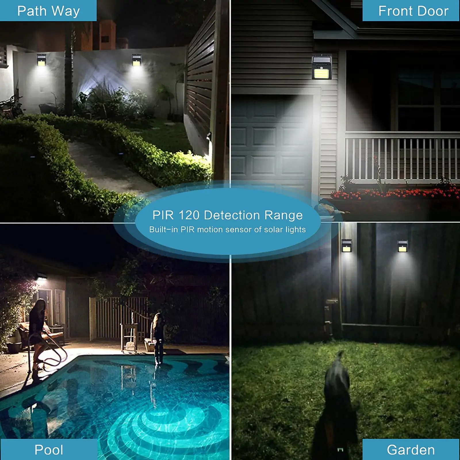 LED Solar Light For Garden Decoration Human Infrared PIR Motion Sensor Wall Lamp Security Outdoor Waterproof Sensoring Lights