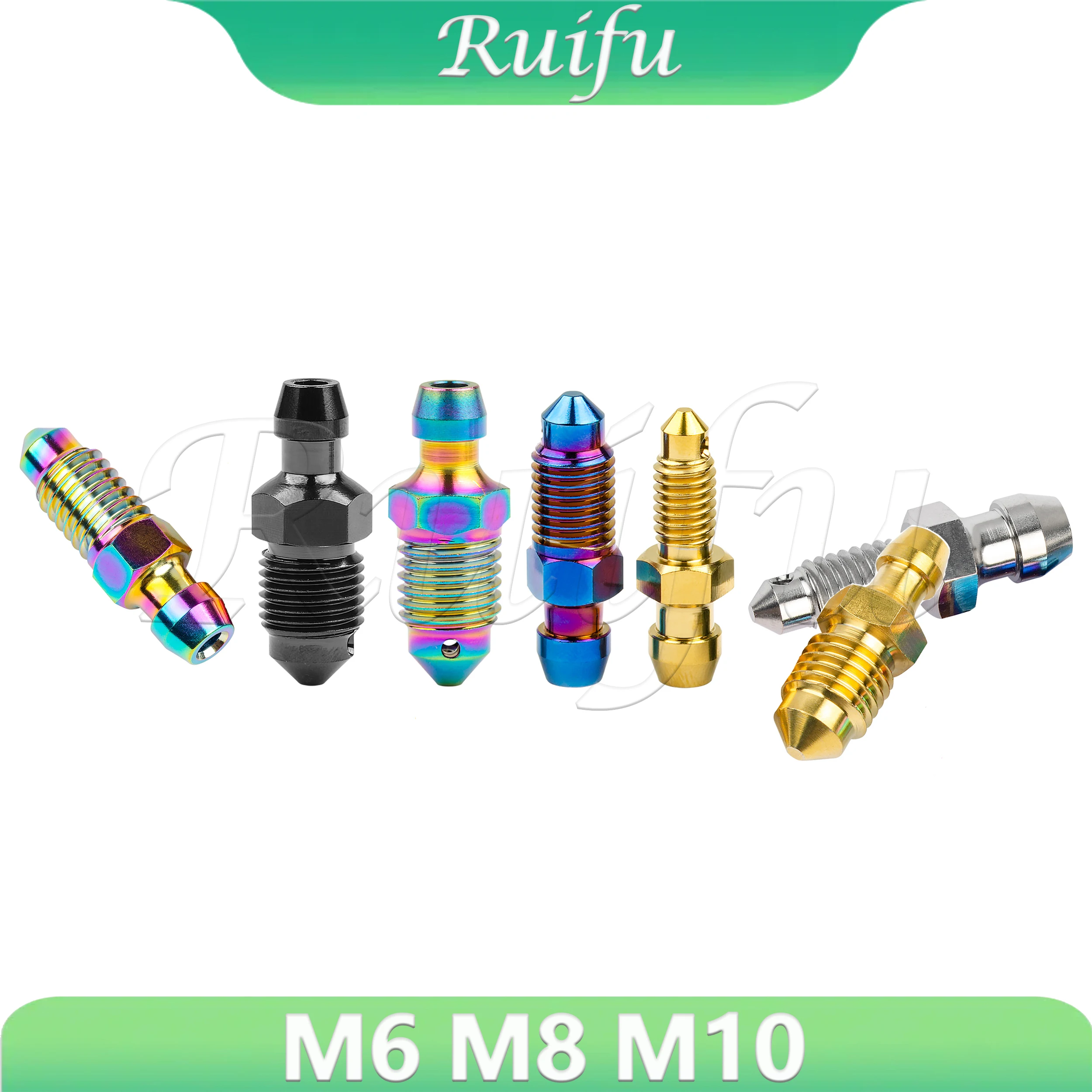 

Ruifu Titanium Bolt M6 M8 M10 X Ptich1.0/1.25mm Spacing Motorcycle Caliper Oil Drain Bleed Screw Oil Drain Screw