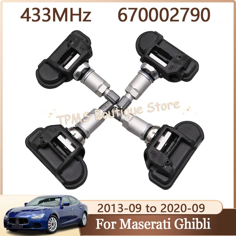 

4pcs 433MHz 670002790 Tyre Pressure Monitoring System TPMS Sensor For Maserati Ghibli Levante Quattroporte VI Citroen Jumper