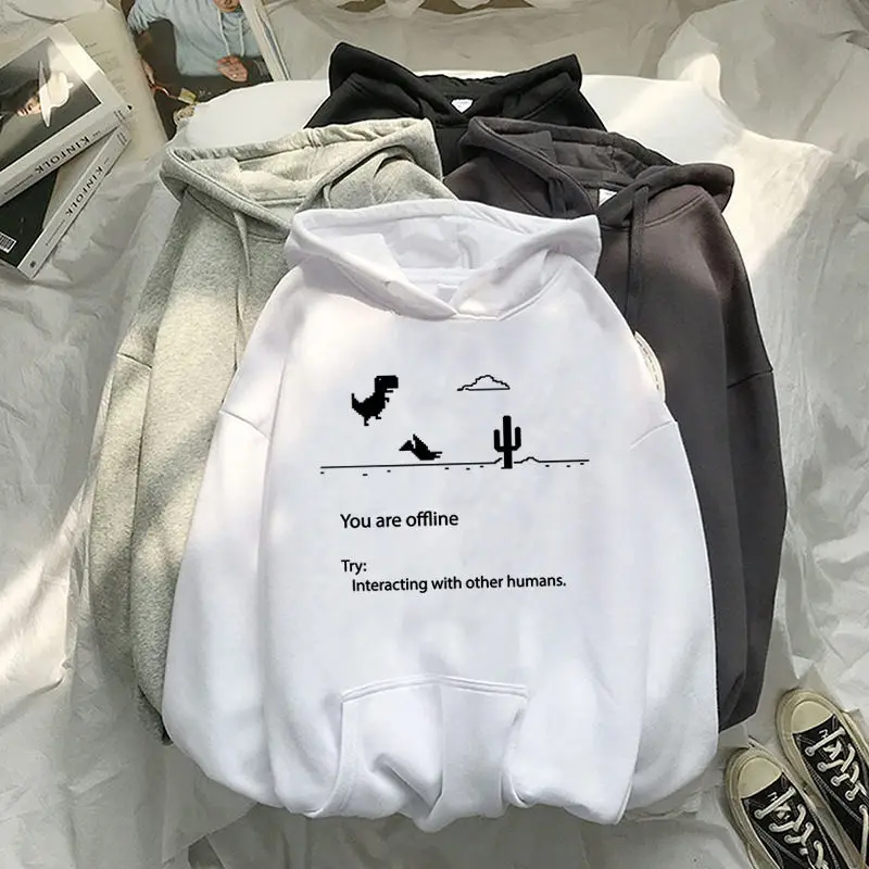 

Autumn Harajuku Women's Hoodie, Retro Dinosaur Top, Long-sleeved Fashionable Casual Sweatshirt, Hoodie