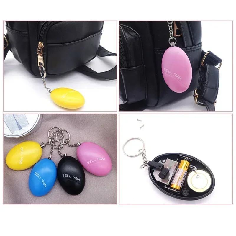 Self-defense siren 120dB egg-shaped girl women security protection alarm personal safety scream big keychain emergency alarm