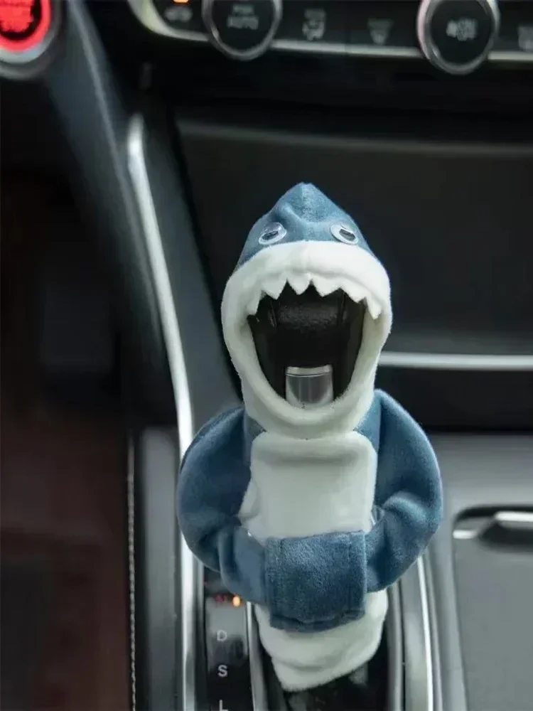 Nouveau haute qualité requin sweat à capuche couverture de changement de vitesse tête de vitesse pommeau de levier couverture à capuche pommeau de vitesse décorations de voiture