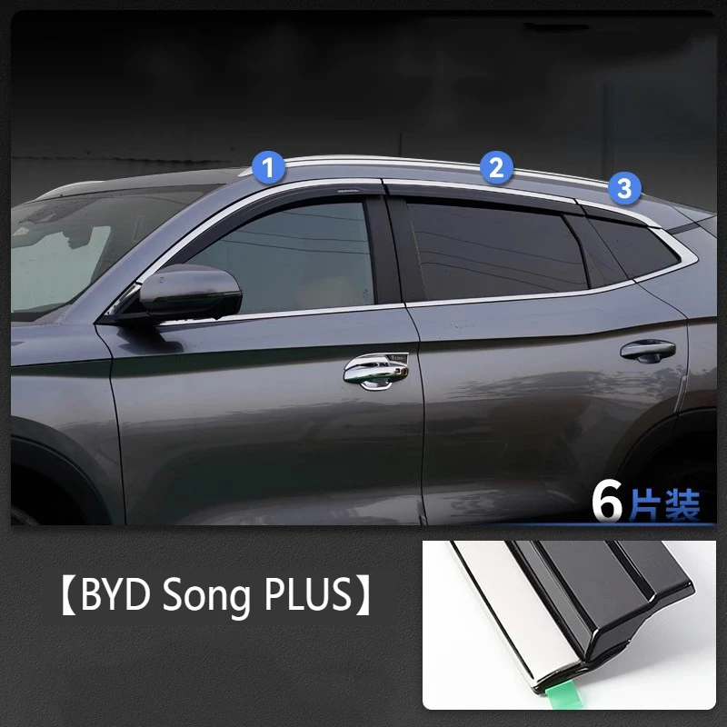 Per BYD Song Plus DM-i EV 2020 2021 2022 2023 2024 visiera per finestrino laterale deflettori del vento visiera di sfiato parasole parasole