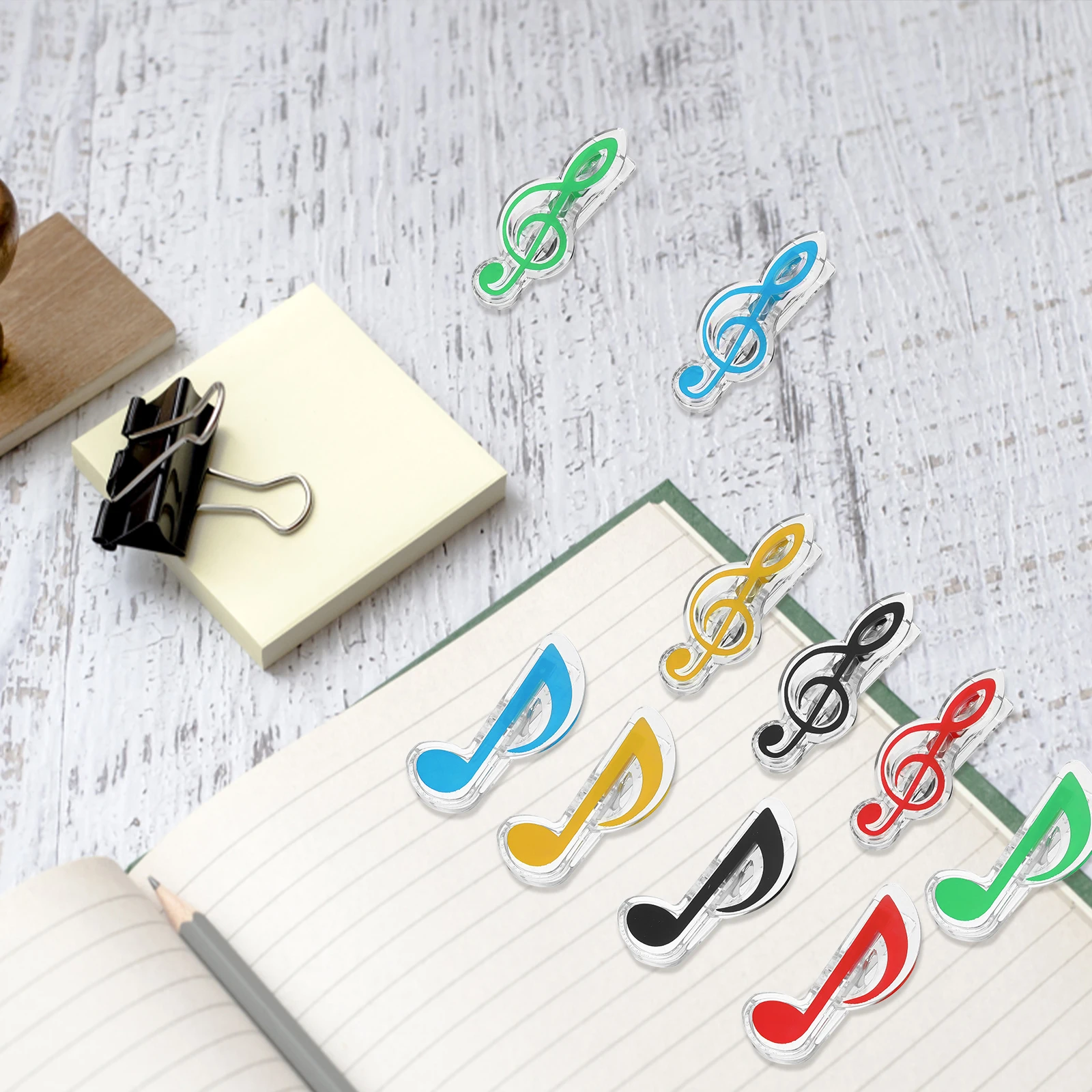 

20pcs Music Note Clip Bookmarks Sheet Music Holder Piano Book Page Clips Plastic Stationery For Reading Notation Accessories
