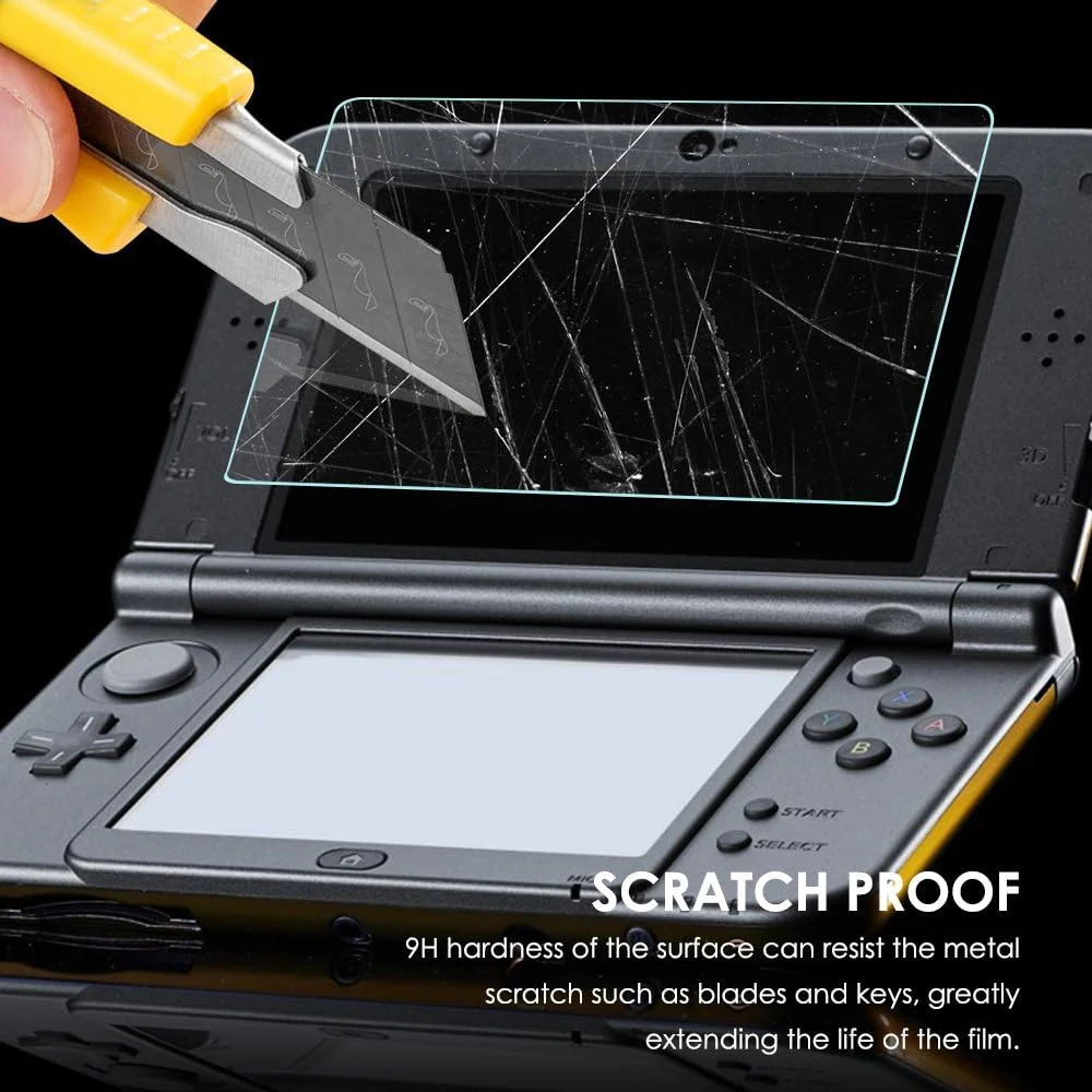 Top Screen Protector Tempered Glass for Nintendo New 3DS XL/LL Bottom HD Clear PET Protective Film for New 3DS Accessories