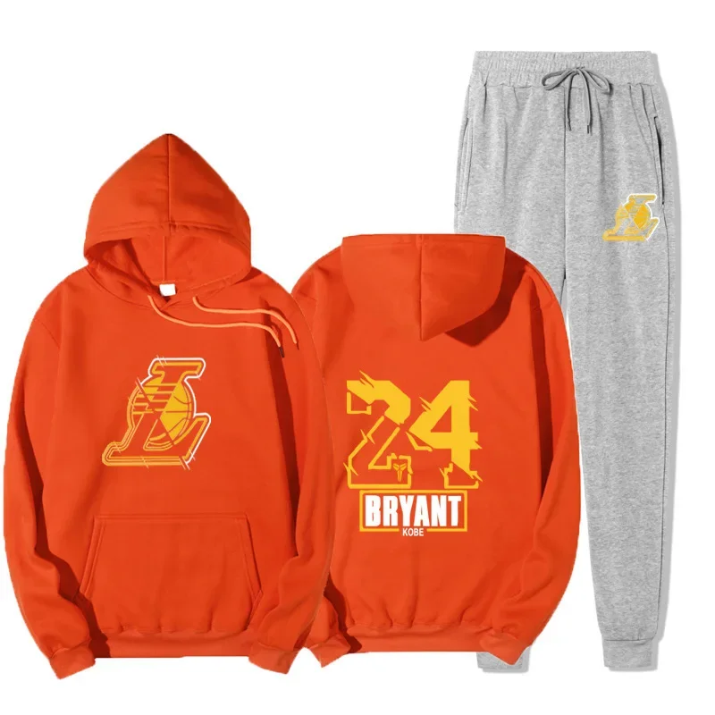 2024 Fall men's hoodie tracksuit NBA Lakers appearance uniform No. 24 Kobe Bryant hoodie suit casual