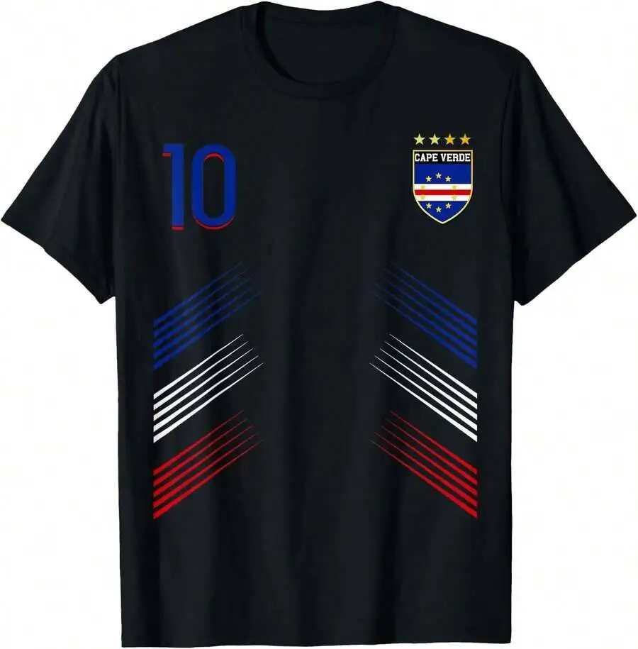 Verde Flag Cape Verdean Pride Lovers T-Shirt 100% Cotton Trendy Y2K Short-Sleeve Tee – Soft, Quick-Drying, & Moisture-Wicking;