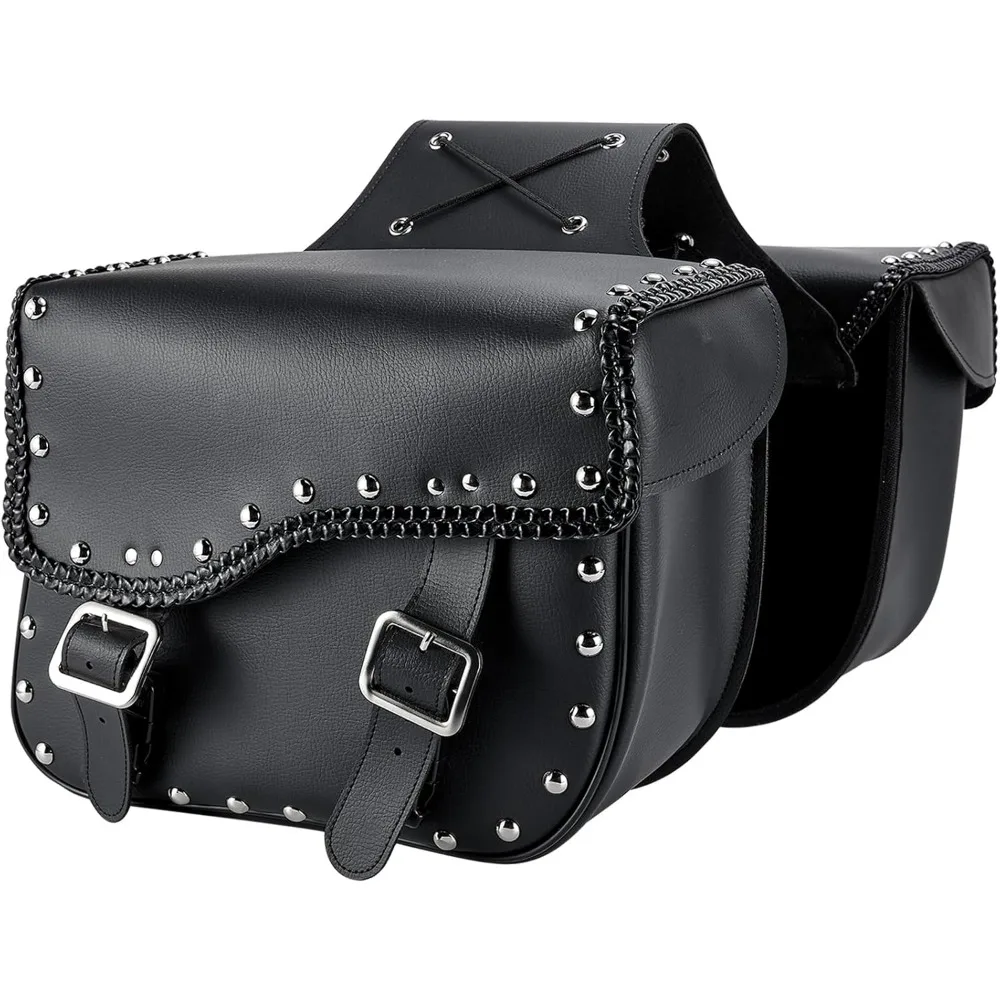 

dream apparel faux leather motorcycle saddle bags throw over saddlebags, pvc motorcycle side bags for honda shadow sportster sof