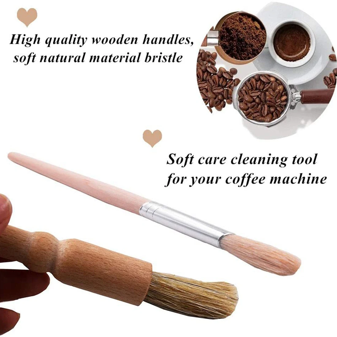 Set di spazzole per caffè Kit di spazzole per caffè Espresso, spazzola per la pulizia della macchina per macinacaffè in legno e spazzola per caffè Espresso per macchina da caffè