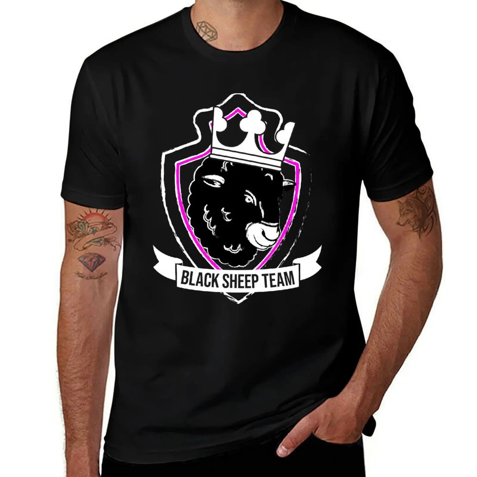 

black sheep team slogan. T-Shirt black cotton t-shirt plain for man package essential t shirt man t shirt graphic T-shirt