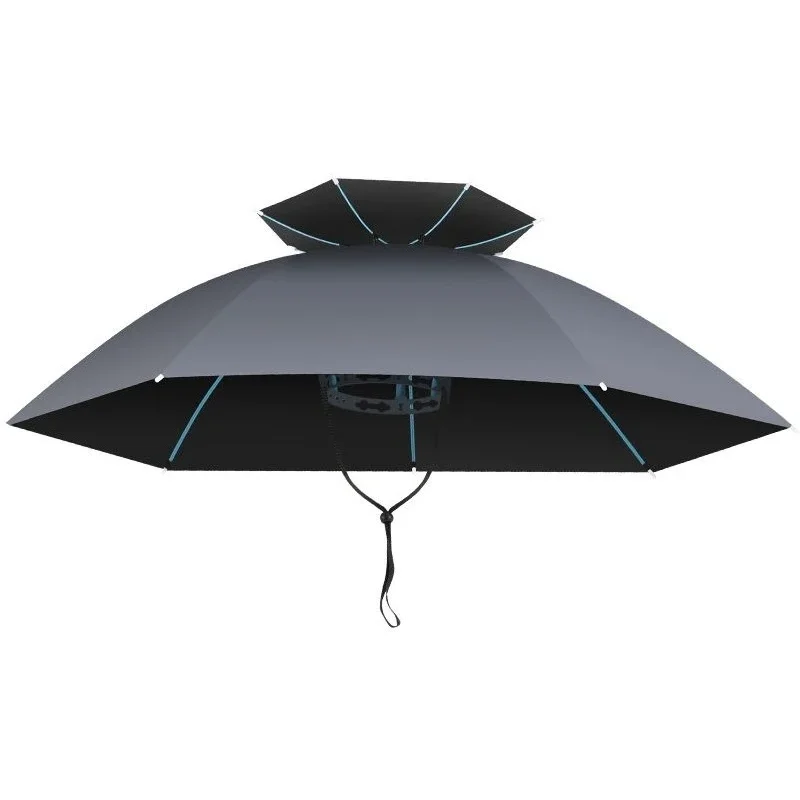 Double bone head wearing umbrella hat umbrella sun protection ultraviolet hat large double layer light