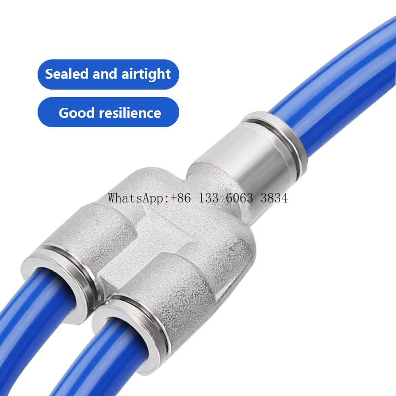 PY 304 Stainless Steel Metal Pneumatic Quick Coupling 4 6 8 10 12 14  Push in Connect Pneumatic Air Fitting