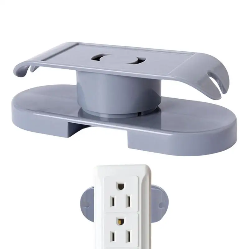 Wall Mount Power Strip Fixator 360 Rotation No Punching Socket Fixator Wire Winder Cable Management Electrical Cord Organizer