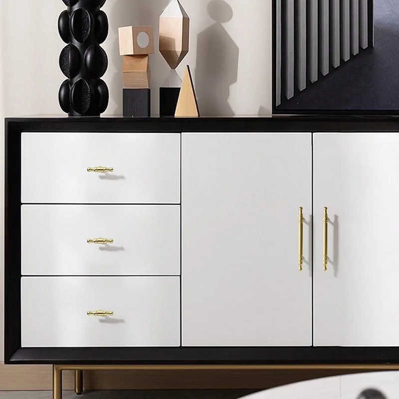 Modern Nordic Golden Drawer Handles for Wardrobe Cabinet Black Extended Pulls